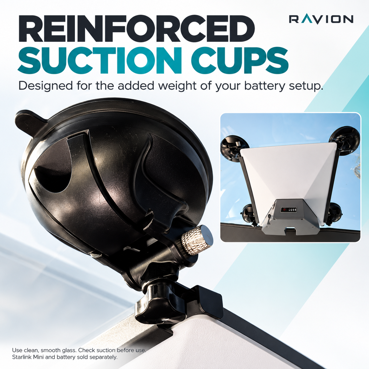 Ravion® Suction Cup Battery Mount
