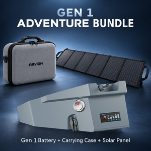 Ravion Gen 1 Adventure Bundle: one Gen 1 battery, one carrying case and one folding solar panel. Starlink Mini is not included.